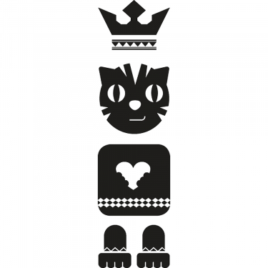 Sticker Totem Cat, schwarz  