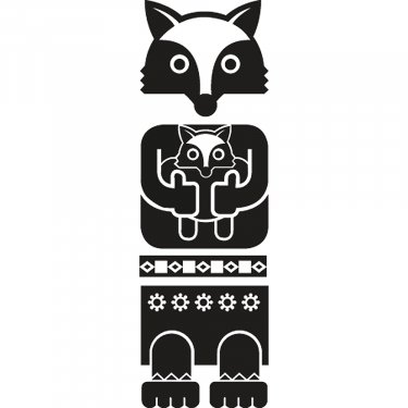 Sticker Totem Fox, schwarz  