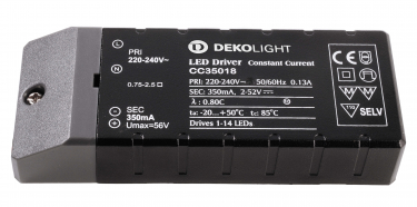 Deko-Light LED-Netzgerät, Bauform BASIC, 350mA, schwarz, IP20 