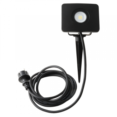 LED Strahler BOLTON, 110°, 3000K, IP65, schwarz, 3m Kabel mit Stecker, Erdspieß 
