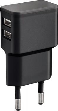 USB Ladegerät Dual 2,4A 12W schwarz 