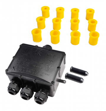 Multi Outdoor Kabelverteiler Y 4-fach, schwarz/gelb, IP68 