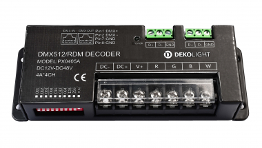 Deko-Light Controller, LED DMX Dimmer 4 Kanal / 12-48V, dimmbar: DMX512, 12/24/48 
