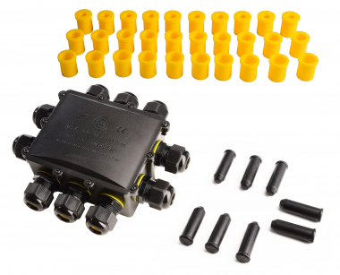Multi Outdoor Kabelverteiler 10-fach, schwarz/gelb, IP68 