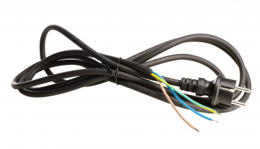 Anschlusskabel mit 230V Netzstecker, schwarz, IP44 